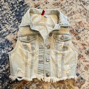 Denim Cropped Vest